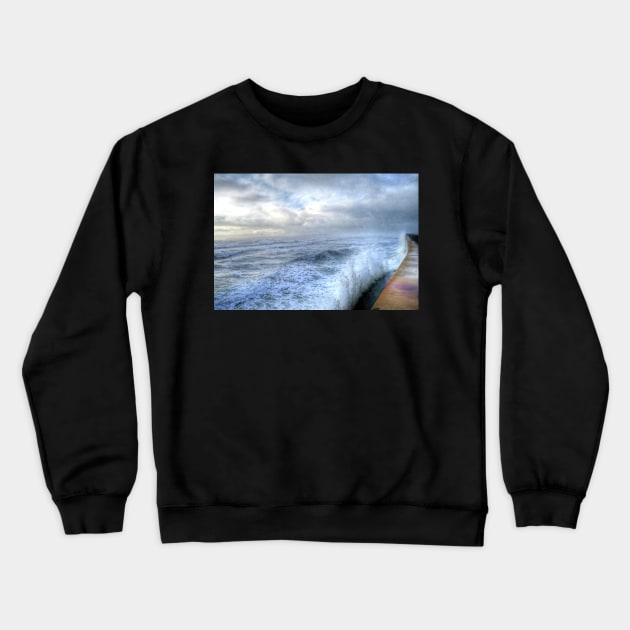 Lynn Shore Drive Breakwater Kings Beach Lynn MA Crewneck Sweatshirt by WayneOxfordPh